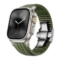Green with silver buckle