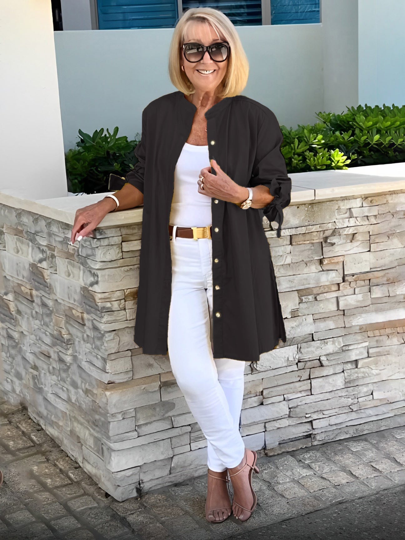 FlowLine – Women’s Long Cotton Swing Shirt Jacket
