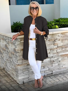 FlowLine – Women’s Long Cotton Swing Shirt Jacket