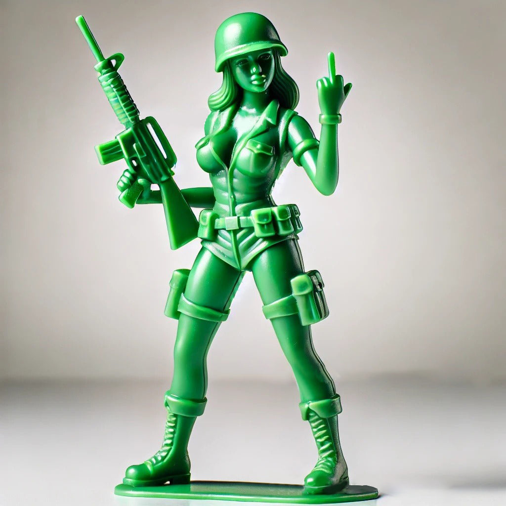 Funny Green Army Woman