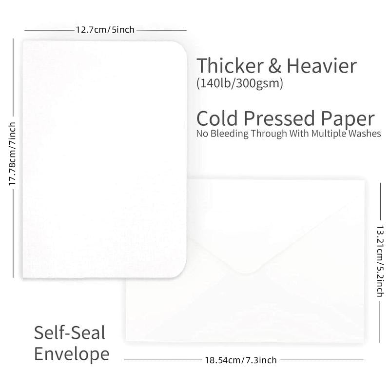 VividBrush | Blank Watercolor Cards with Envelopes