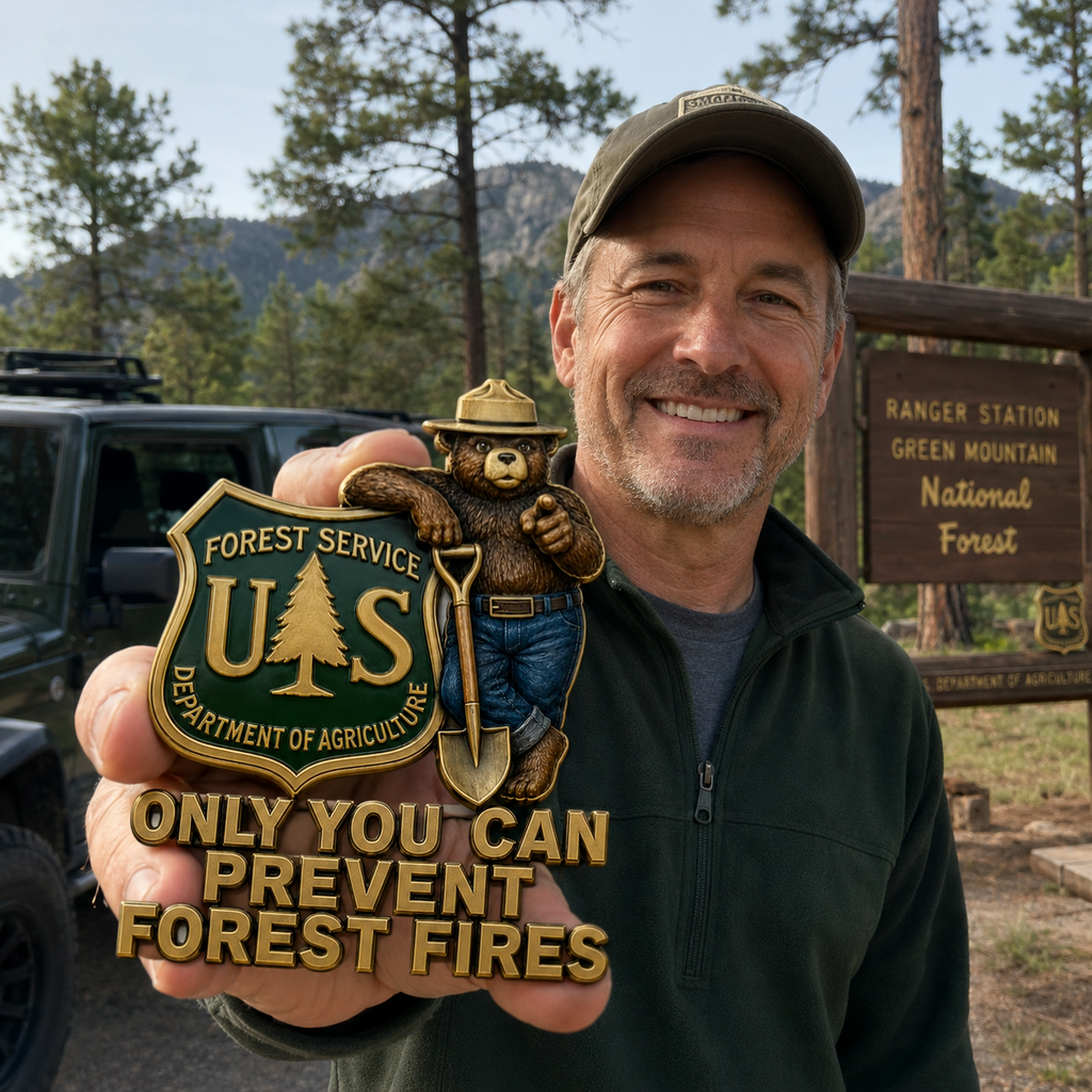 🇺🇸 Last Day Promo: 49% OFF - 🐻USFS Only You Can Prevent Wildfires Car Emblem Metal Badge🌲