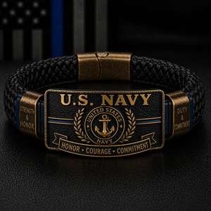 U.S. NAVY “Honor • Courage • Commitment” Bracelet