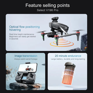 V196 Pro 8K Camera Drone – Brushless Motor, 28 Min Flight & Auto Return
