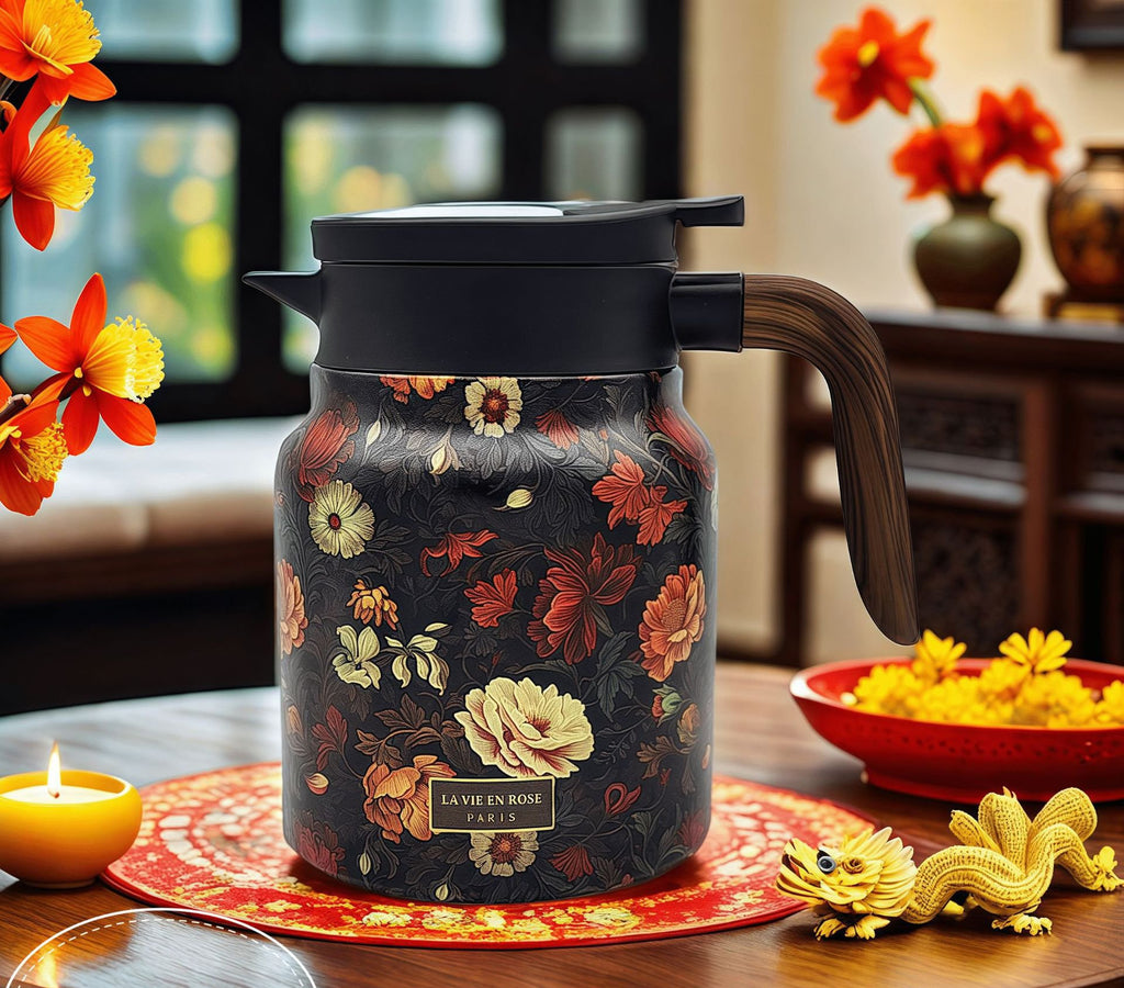 TeaBlossom – Vintage Floral Pattern Thermos with Infuser