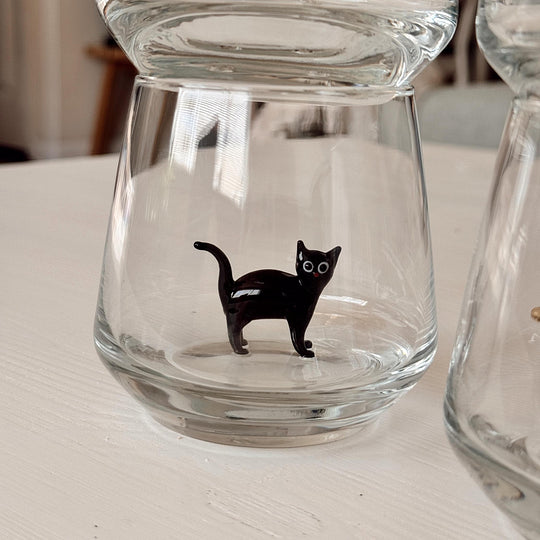 FelineElegance - Cat Figurine Glassware