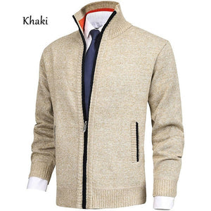 AuraKnit – Men's Fashion Stand Collar Cardigan Sweater