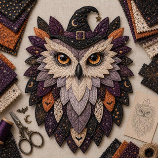 💥 LAST DAY 49% OFF - 🦉 Layered Fabric Owl Wall Art DIY Kit – Complete Kit Included ✂ Pre-Cut Pieces • Glue or Stitch Your Way