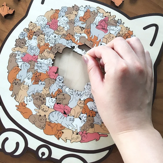 FelineFun – Morandi Wooden Cat Jigsaw Puzzle