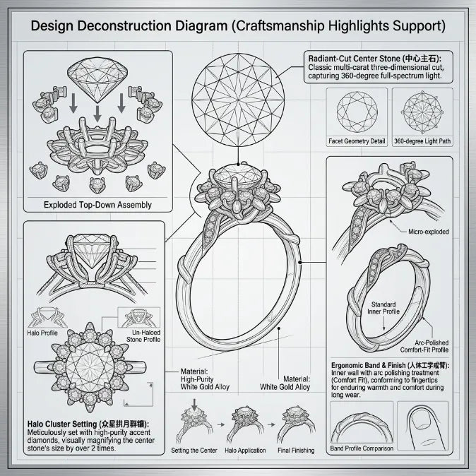 EverCrown – Hand-Set Artisan Halo Solitaire Ring