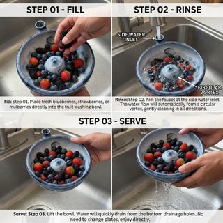RinseEase – 2-in-1 Fruit Washing & Serving Bowl