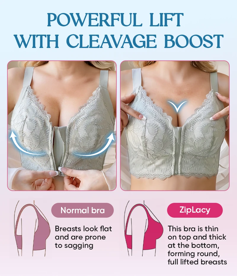 ComfiZip – ZipLacy Front Zip Wireless Lifting Comfort Bra