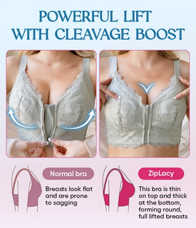 ComfiZip – ZipLacy Front Zip Wireless Lifting Comfort Bra