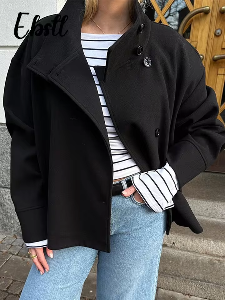 Wooluxe – Casual Short Lapel Overcoat