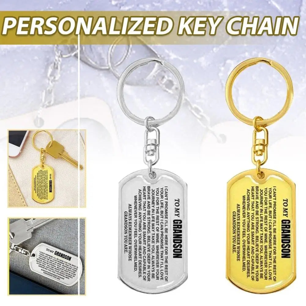 BraveBond - Unique Cherished Grandson Keychain