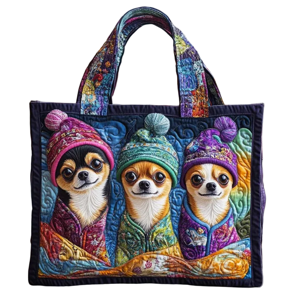 TinyPaws – Chihuahua Trio Quilted Handbag