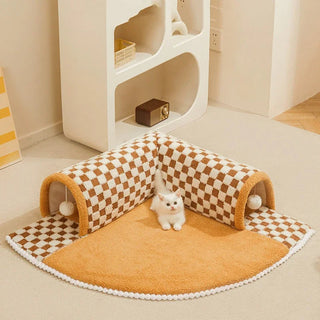 2 in 1 Cat Dog Plush Tunnel Bed Activity Toy marnetic