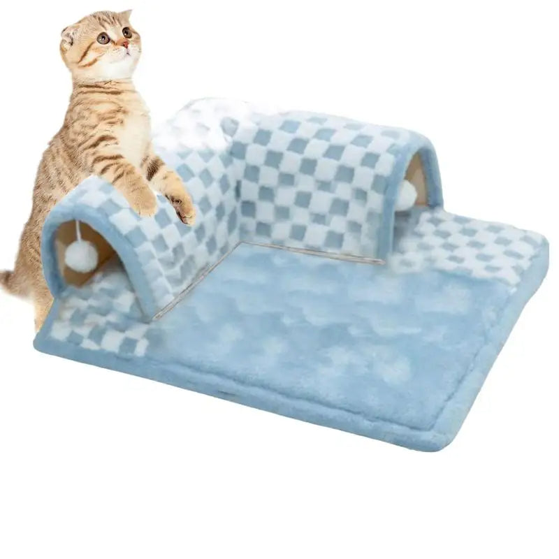 2 in 1 Cat Dog Plush Tunnel Bed Activity Toy marnetic