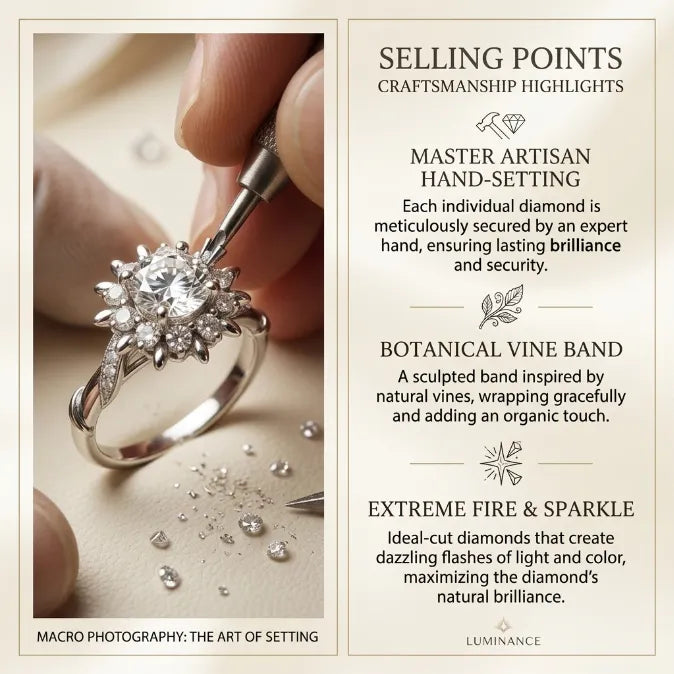 EverCrown – Hand-Set Artisan Halo Solitaire Ring