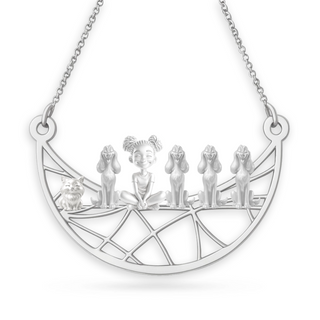 Paw & Heart – Custom Girl With Dogs Necklace