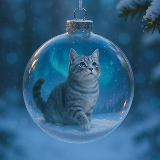 PurrmasGlow – Cute Cat Christmas Glass Ornaments