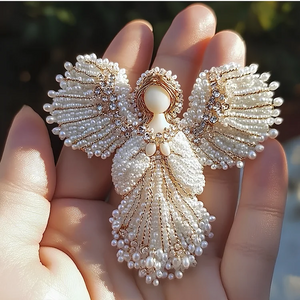 Lumiere – Handmade Pearl Angel Brooch