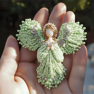 Lumiere – Handmade Pearl Angel Brooch