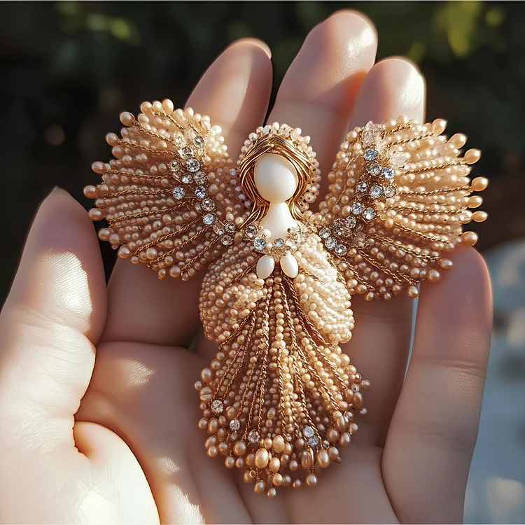 Lumiere – Handmade Pearl Angel Brooch