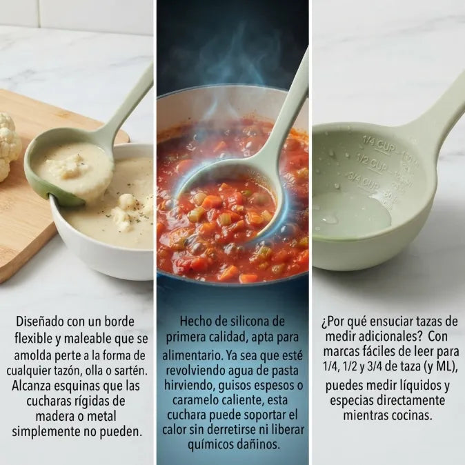 FlexServe – Premium 3-in-1 Silicone Cooking Spoon