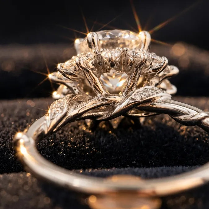 EverCrown – Hand-Set Artisan Halo Solitaire Ring