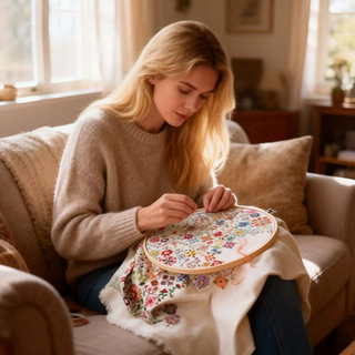 BloomNest – Daily Floral Cross Stitch Set