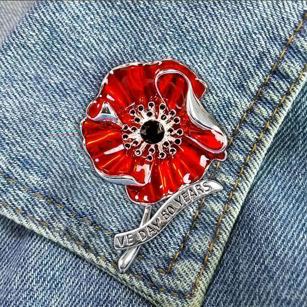 VictoryBloom – VE Day 80th Anniversary Poppy Brooch