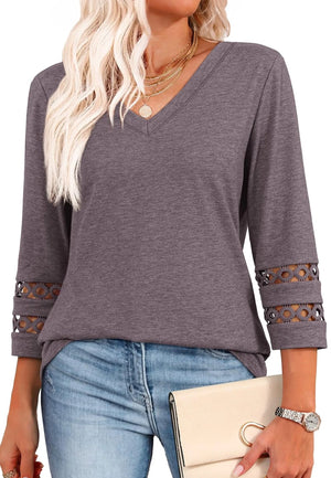 VivaVee | Trendy Long Sleeve V-Neck Tee