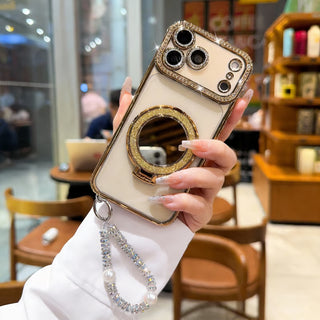 SparkAura – Glitter Phone Case with Mirror & Stand