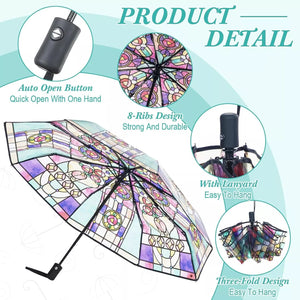 RetroShade – Vintage Stained Auto Umbrella