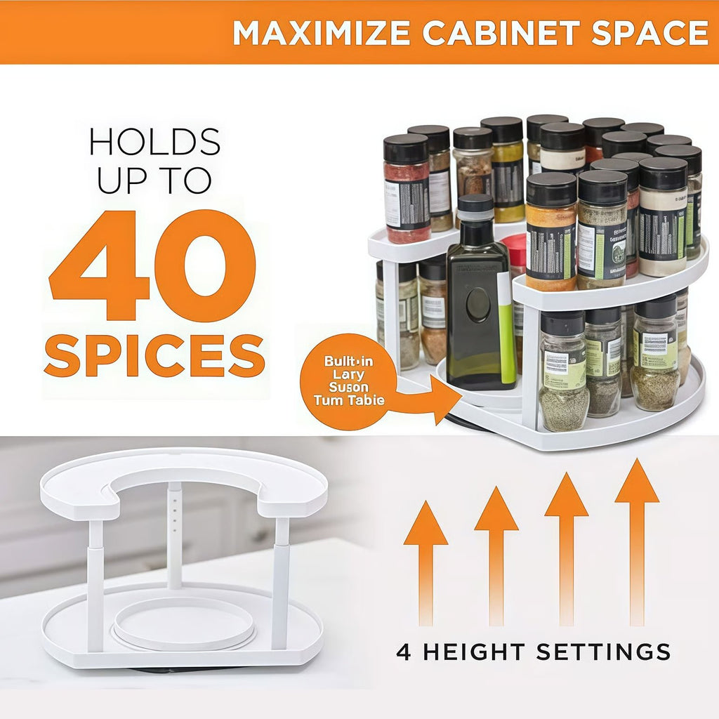Organize360 Elite - Dual Layer Turntable Rack