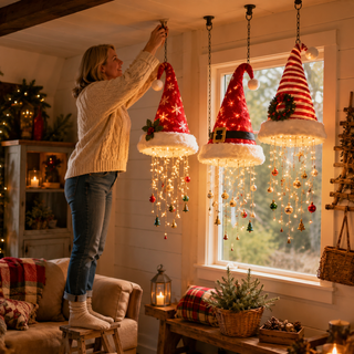 SantaGlow – Warm Light Christmas Hat Chandelier