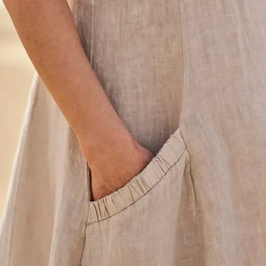 BreezeLoom – Sleeveless Cotton Linen Dress