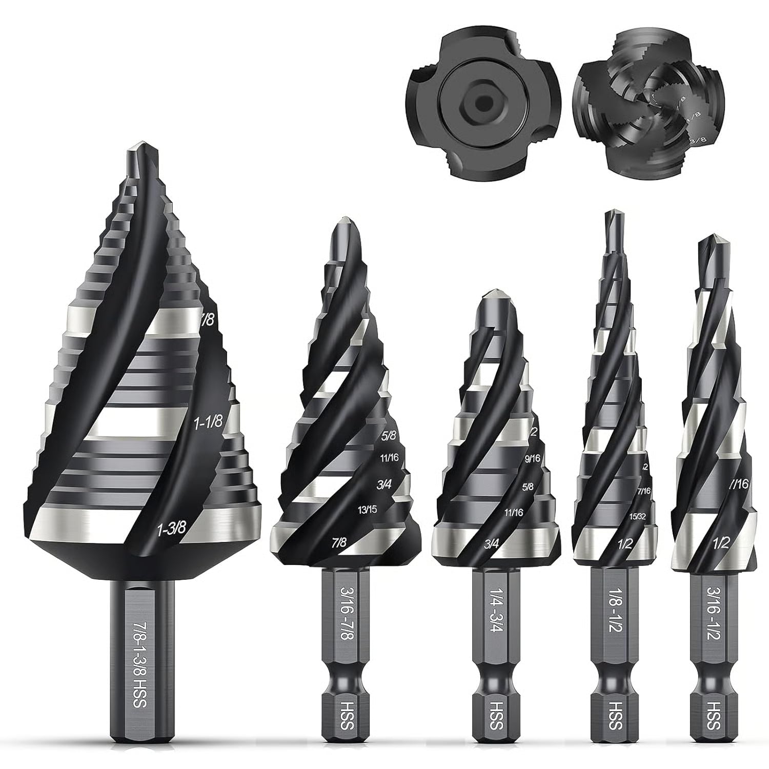 SteelForce – Heavy-Duty Spiral Step Drill Bit Kit