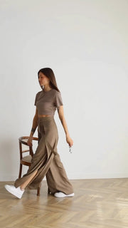 StrapLuxe – Women’s Solid Color Strappy Trousers