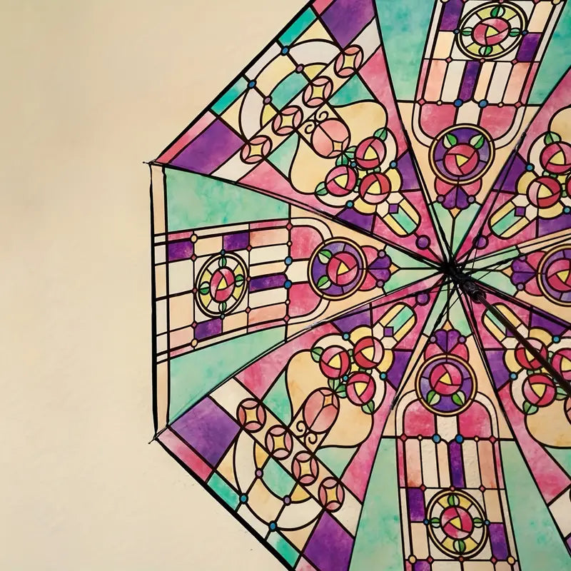 RetroShade – Vintage Stained Auto Umbrella