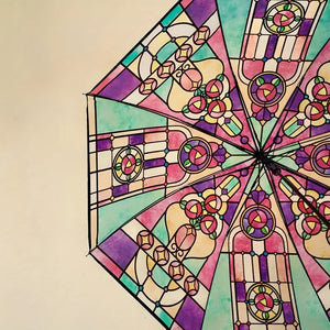 RetroShade – Vintage Stained Auto Umbrella
