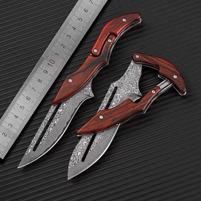 BladeCraft – Hand Forged Damascus Steel Folding Knife