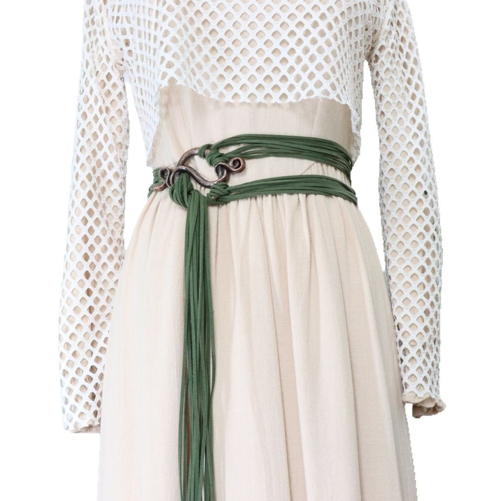 🔥Medieval Viking Braided Leather Belt Set, with Ring Buckle &amp; Tassel Decorations