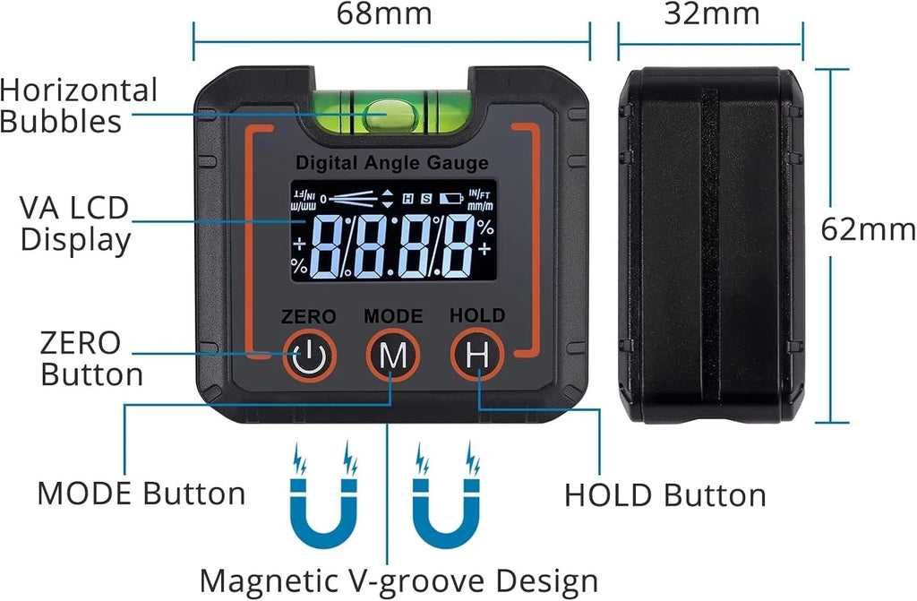 AnglePro – 0–360° Digital Angle Finder Level Tool
