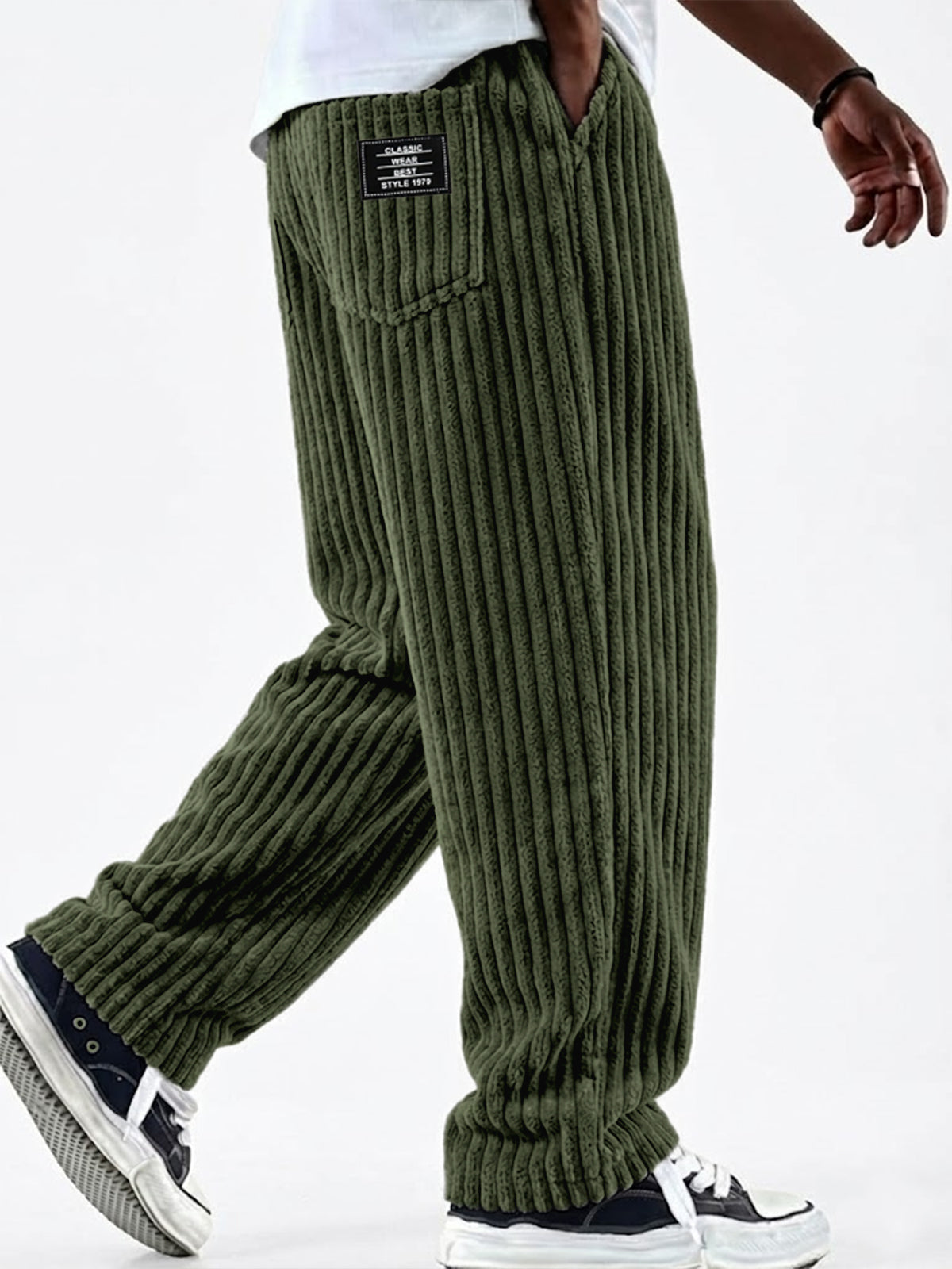 ClassicWeave – Comfortable Wide Striped Corduroy Pants