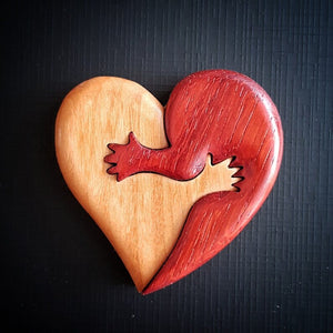 HeartHug – Wooden Carved Heart Love Ornaments
