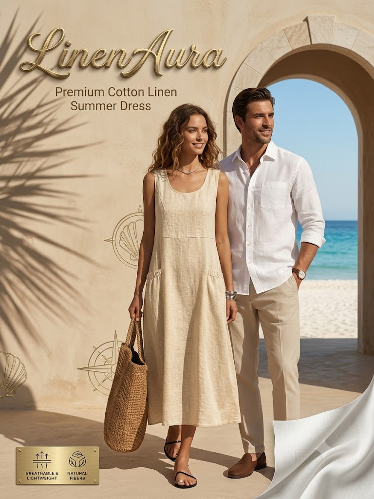 LinenAura – Premium Cotton Linen Summer Dress