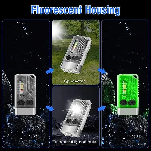 EDC Flashlight with Red UV Blue Light -Super Bright 1000LM marnetic