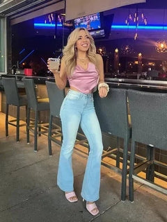 DenimMuse – Super High Waist Stretch Flared Jeans